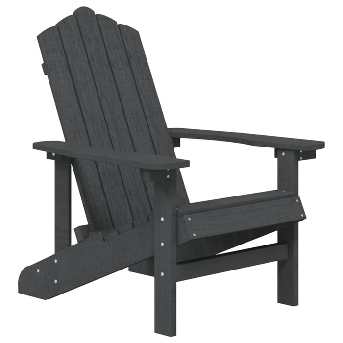 Sedia da Giardino con Tavolo Adirondack in HDPE Nero