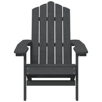 Sedia da Giardino con Tavolo Adirondack in HDPE Nero