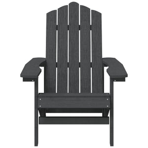 Sedia da Giardino con Tavolo Adirondack in HDPE Nero