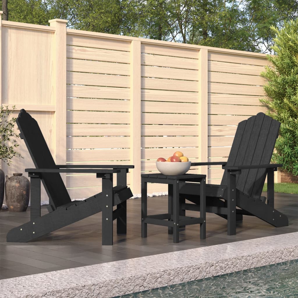 Sedie da Giardino con Tavolo Adirondack in HDPE Antracite cod mxl 6734