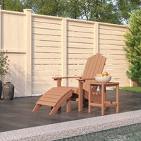 Sedia Giardino con Poggiapiedi e Tavolo Adirondack HDPE Marrone cod mxl 6762