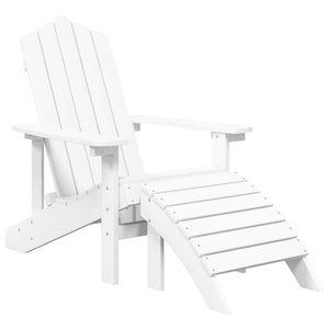 Sedie Giardino con Poggiapiedi e Tavolo Adirondack HDPE Bianco cod mxl 74504