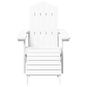 Sedie Giardino con Poggiapiedi e Tavolo Adirondack HDPE Bianco cod mxl 74504