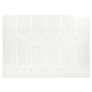 Paravento a 6 Pannelli 2 pz Bianco 240x180 cm in Acciaio 3095200