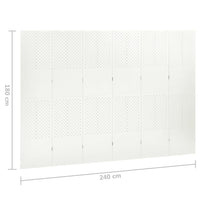 Paravento a 6 Pannelli 2 pz Bianco 240x180 cm in Acciaio 3095200