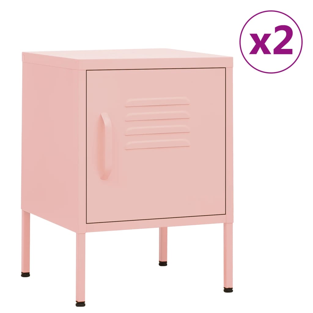 Comodini 2 pz Rosa 35x35x51 cm in Acciaio cod mxl 30363