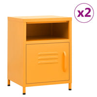 Comodini 2 pz Giallo Senape 35x35x51 cm in Acciaio 3095216