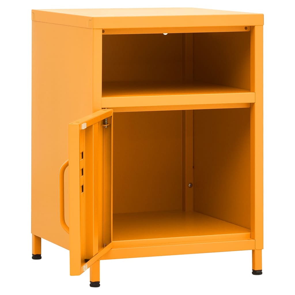 Comodini 2 pz Giallo Senape 35x35x51 cm in Acciaio 3095216