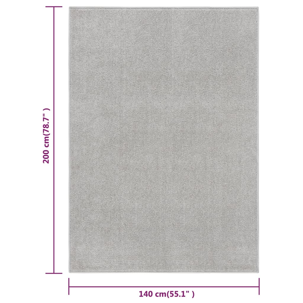 Tappeto a Pelo Corto 140x200 cm Grigio Chiaro cod mxl 78240