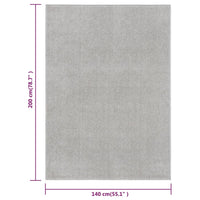 Tappeto a Pelo Corto 140x200 cm Grigio Chiaro cod mxl 78240