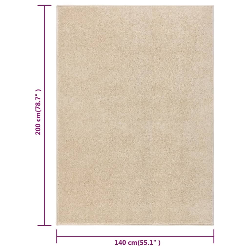 Tappeto a Pelo Corto 140x200 cm Beige 340332