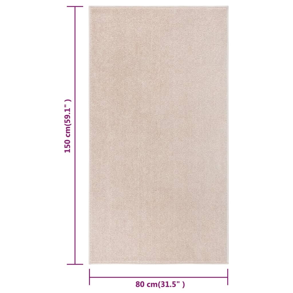 Tappeto a Pelo Corto 80x150 cm Beige Scuro 340337