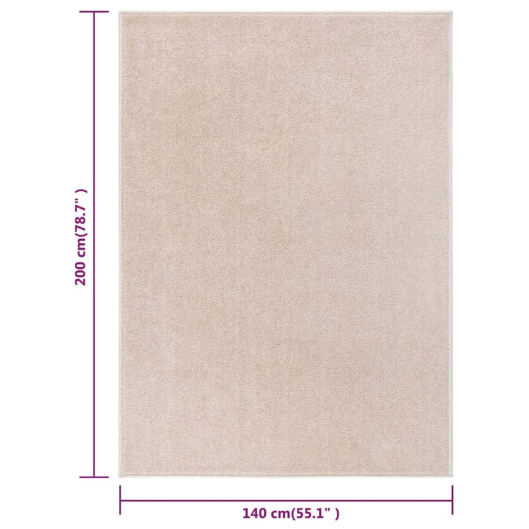 Tappeto a Pelo Corto 140x200 cm Beige Scuro 340340