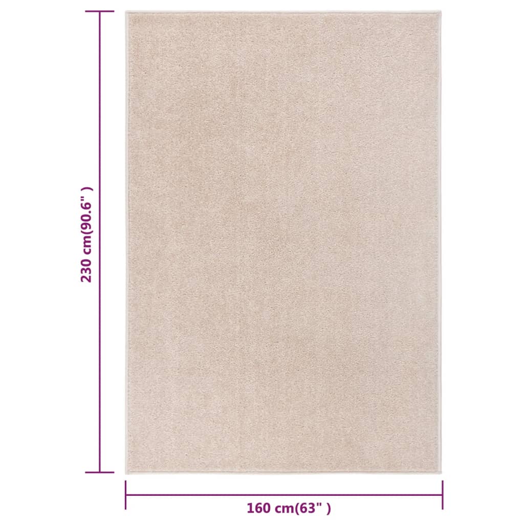 Tappeto a Pelo Corto 160x230 cm Beige Scuro 340341