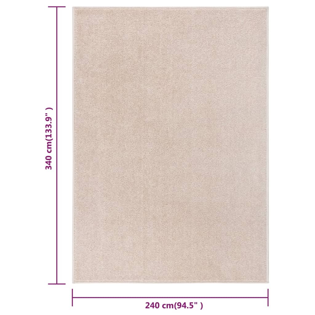 Tappeto a Pelo Corto 240x340 cm Beige Scuro 340343