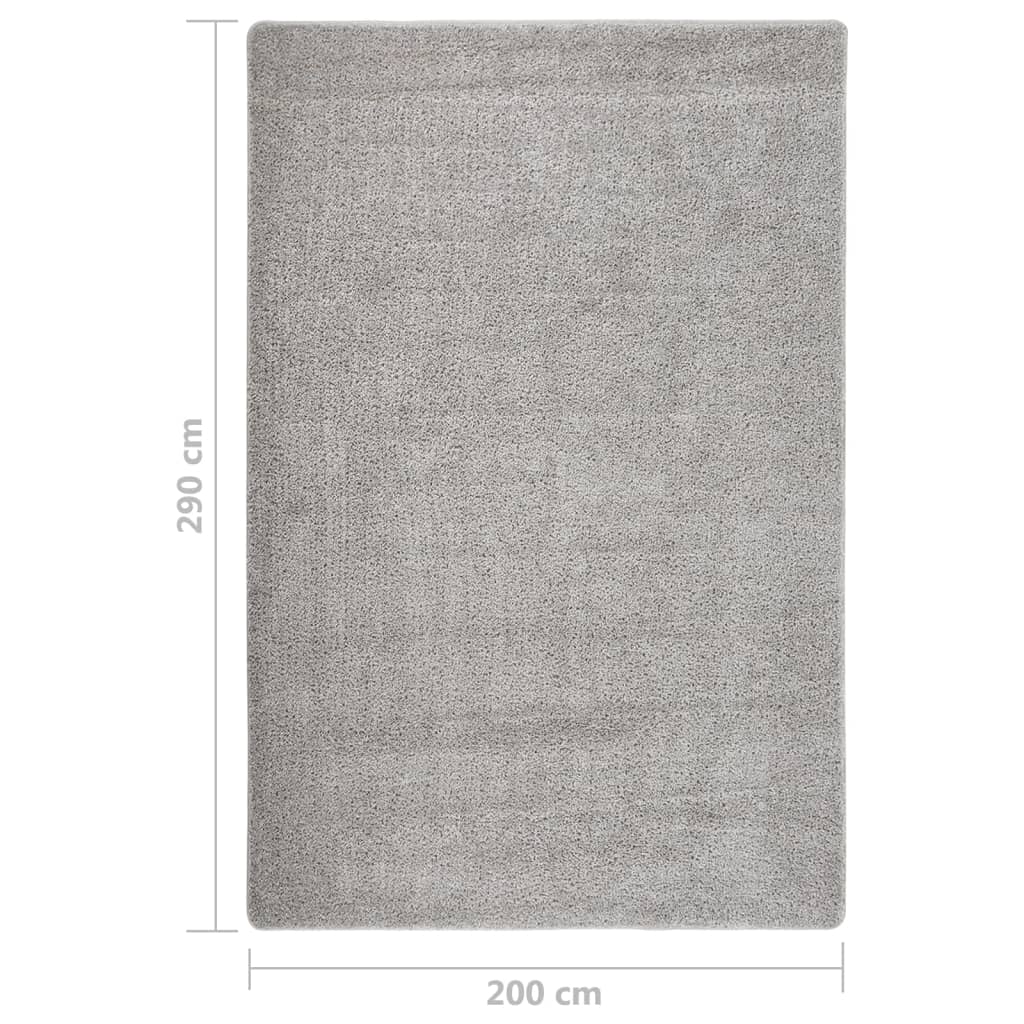 Tappeto Shaggy Grigio Chiaro 200x290 cm Antiscivolo 340386