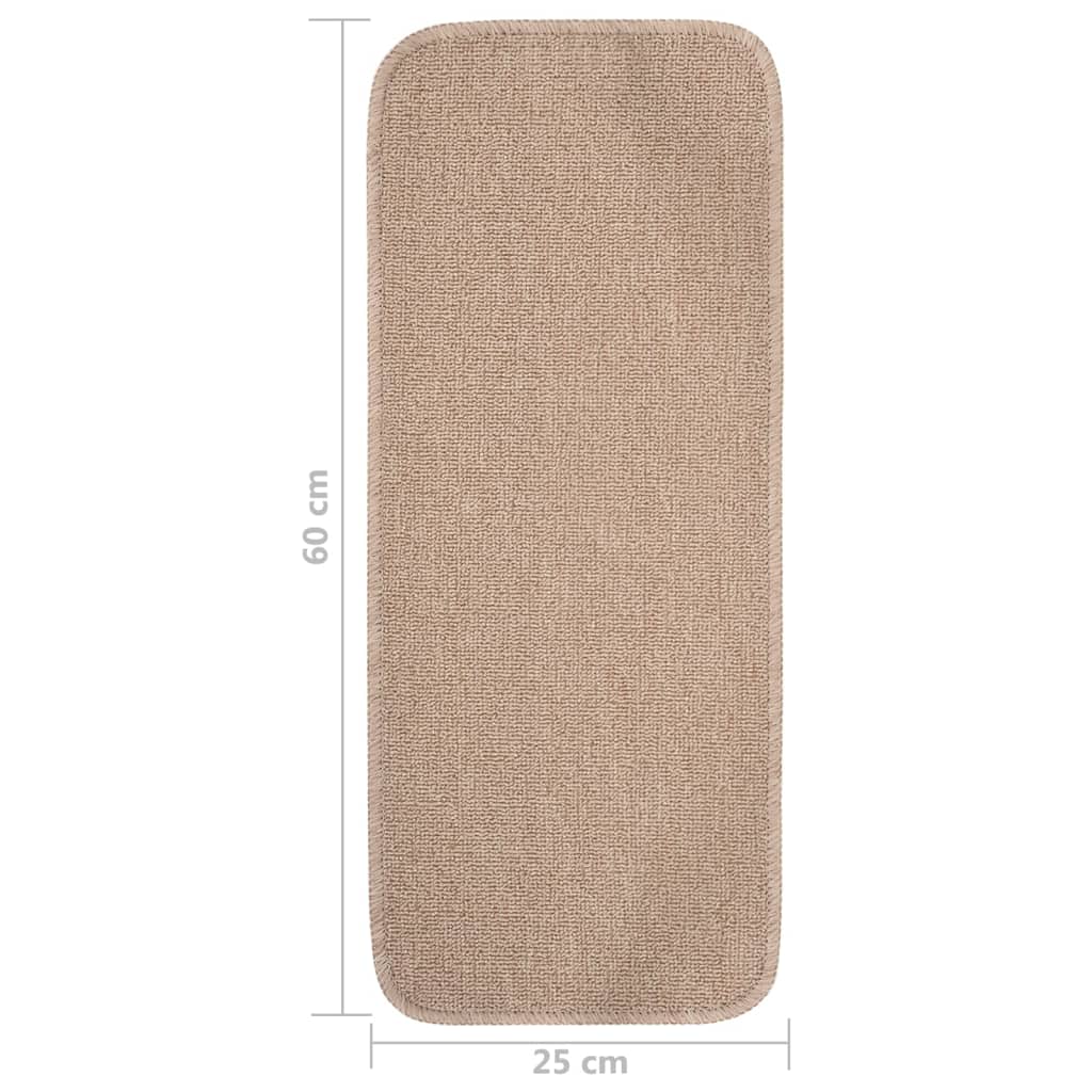 Tappetini Scale 15 pz 60x25 cm Beige Antiscivolo Rettangolari cod mxl 70787