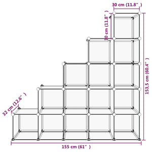 Organizzatore Portaoggetti con 15 Cubi Trasparenti in PP cod mxl 50998