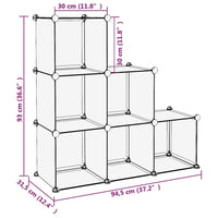 Organizzatore Portaoggetti con 6 Cubi Nero in PP cod mxl 50139