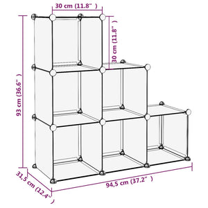 Organizzatore Portaoggetti con 6 Cubi Nero in PP 340548