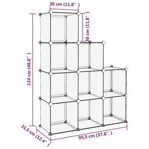 Organizzatore Portaoggetti con 9 Cubi Trasparenti in PP cod mxl 42671