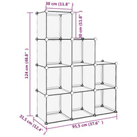 Organizzatore Portaoggetti con 9 Cubi Trasparenti in PP 340551