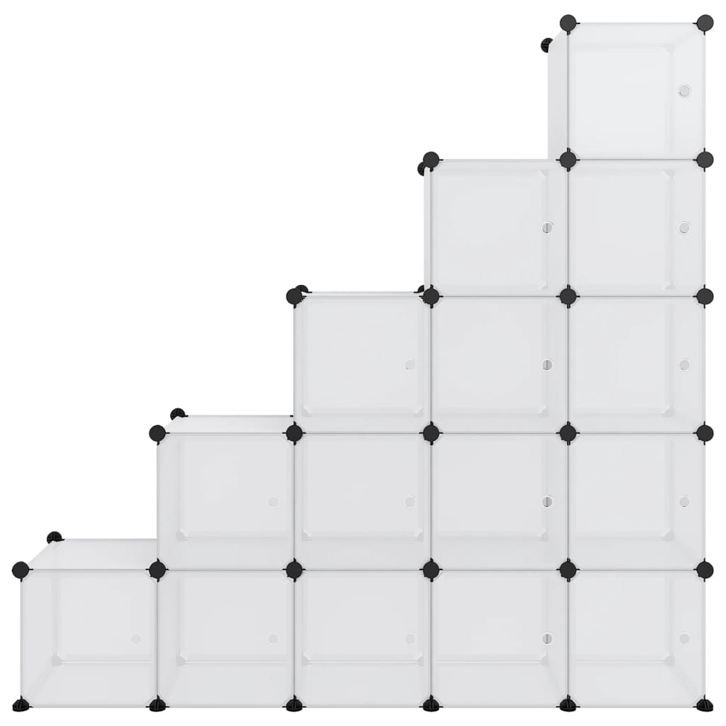 Organizzatore Portaoggetti con 15 Cubi e Ante Trasparenti in PP cod mxl 51455