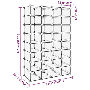 Scarpiera Trasparente 93x36,5x140 cm in PP cod mxl 42941