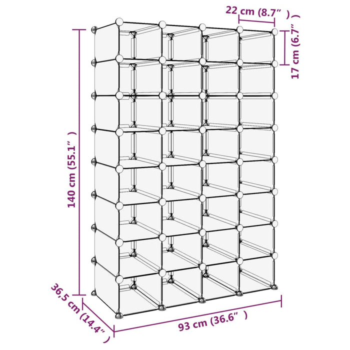 Scarpiera Trasparente 93x36,5x140 cm in PP cod mxl 42941