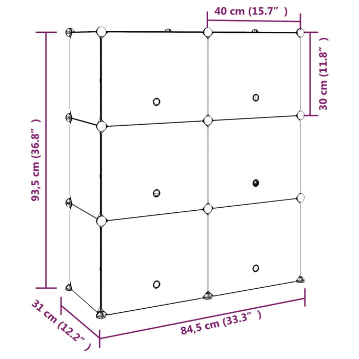 Scarpiera Nera 84,5x31x93,5 cm in PP cod mxl 42706