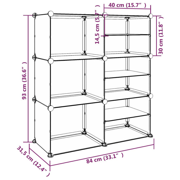 Scarpiera Trasparente 84x31,5x93 cm in PP cod mxl 42701