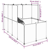 Gabbia per Piccoli Animali Trasparente 142x74x93cm PP e Acciaio cod mxl 42796