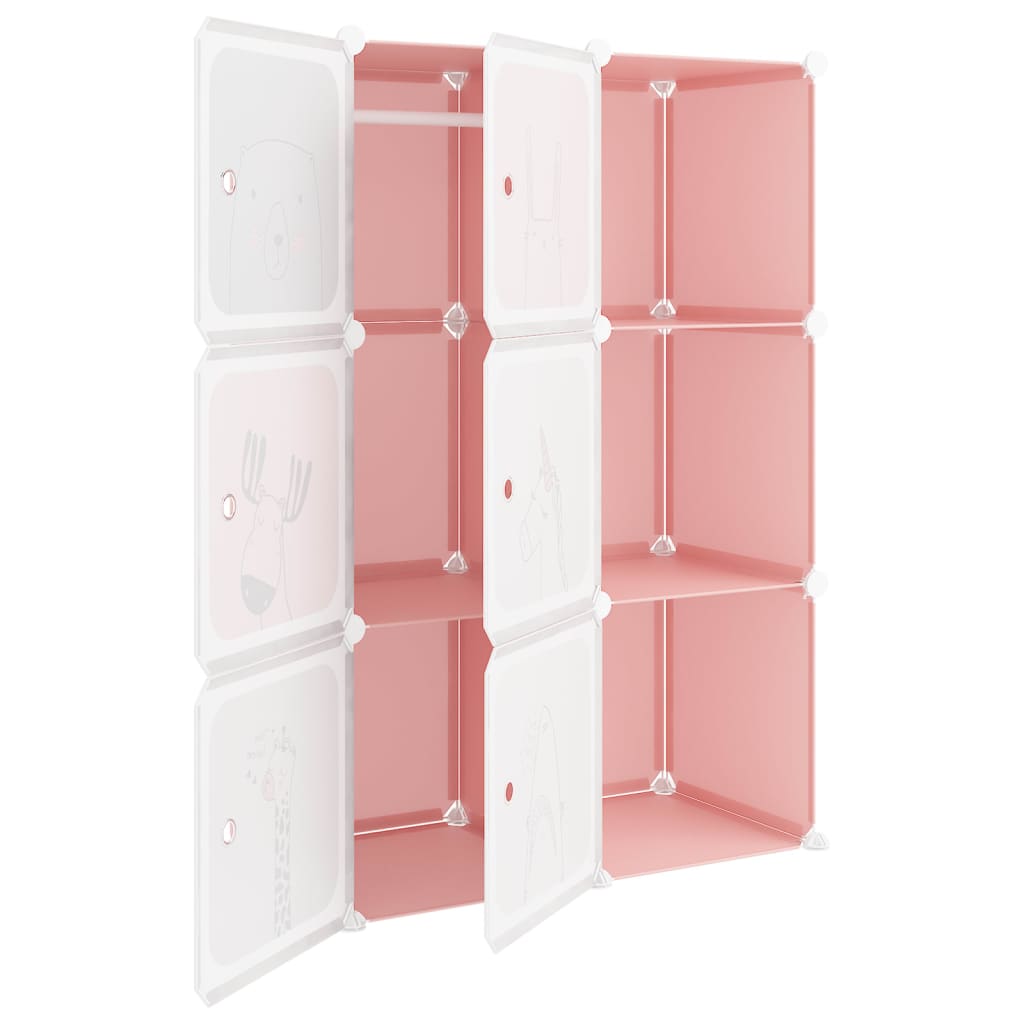 Scaffale Portaoggetti per Bambini con 6 Cubi Rosa in PP 340578