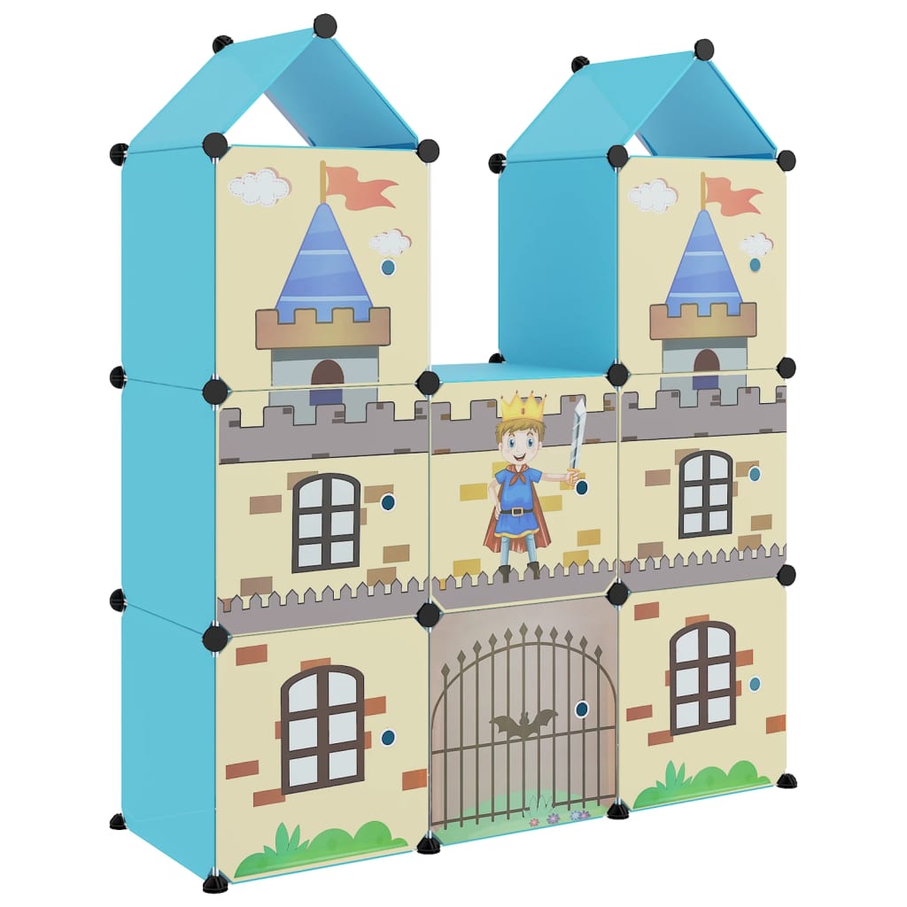 Scaffale Portaoggetti per Bambini con 8 Cubi Blu in PP cod mxl 43586