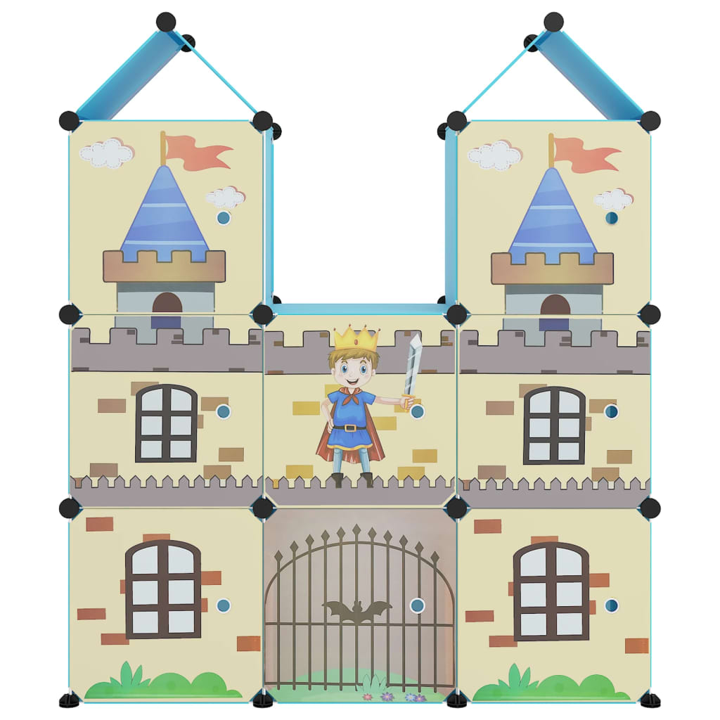 Scaffale Portaoggetti per Bambini con 8 Cubi Blu in PP cod mxl 43586