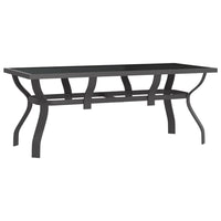 Tavolo da Giardino Grigio e Nero 180x80x70cm in Acciaio e Vetro cod mxl 42456