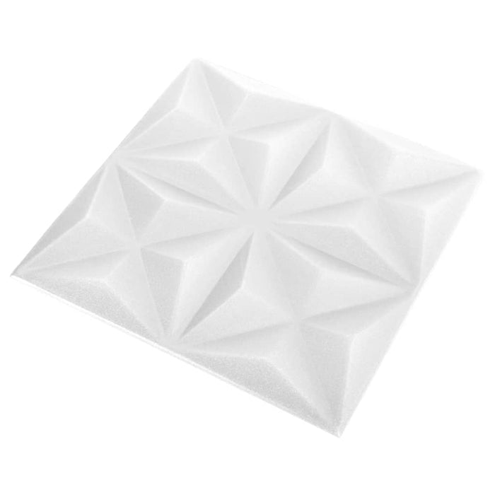 Pannelli Murali 3D 48 pz 50x50 cm Bianchi Origami 12 m² 150914