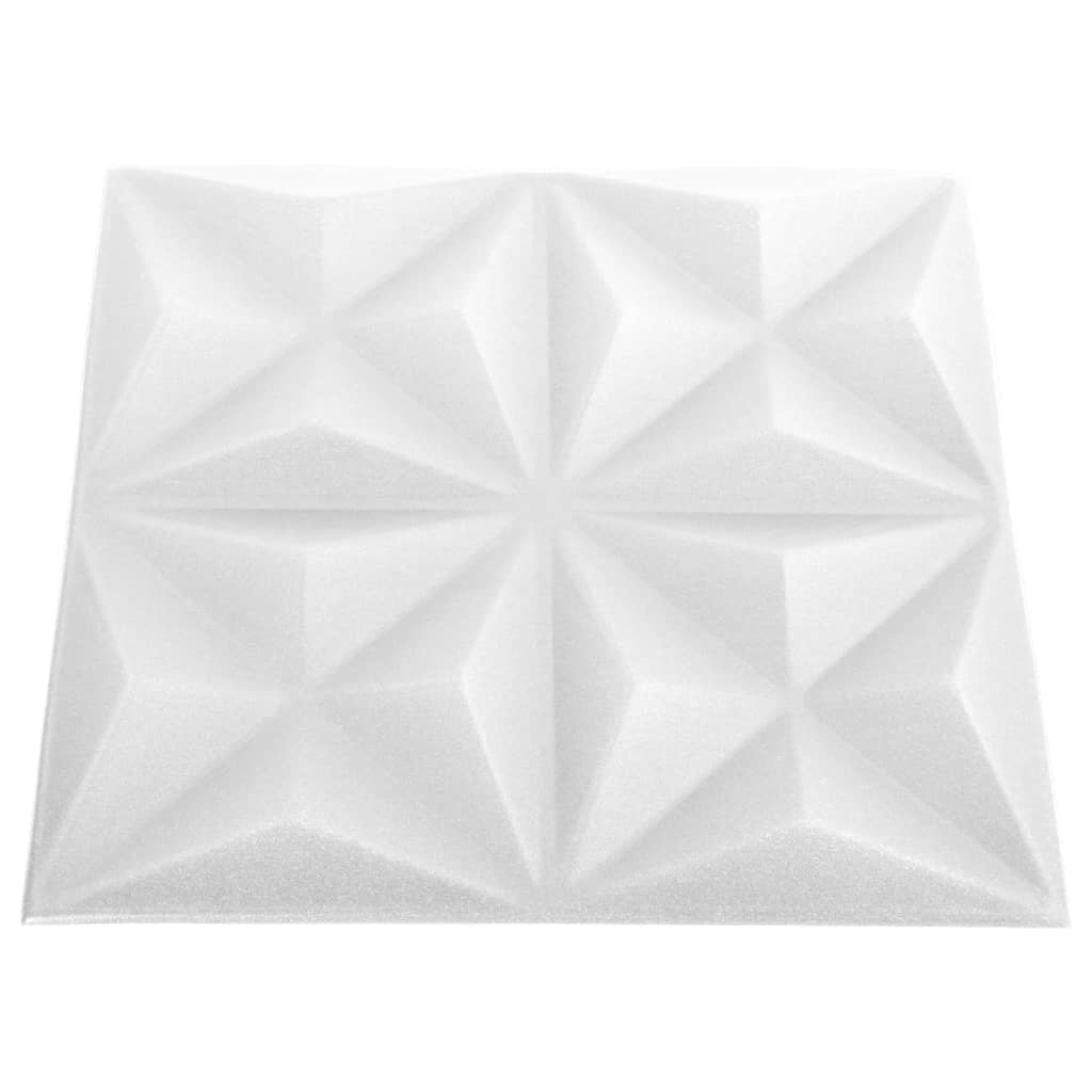 Pannelli Murali 3D 48 pz 50x50 cm Bianchi Origami 12 m² 150914