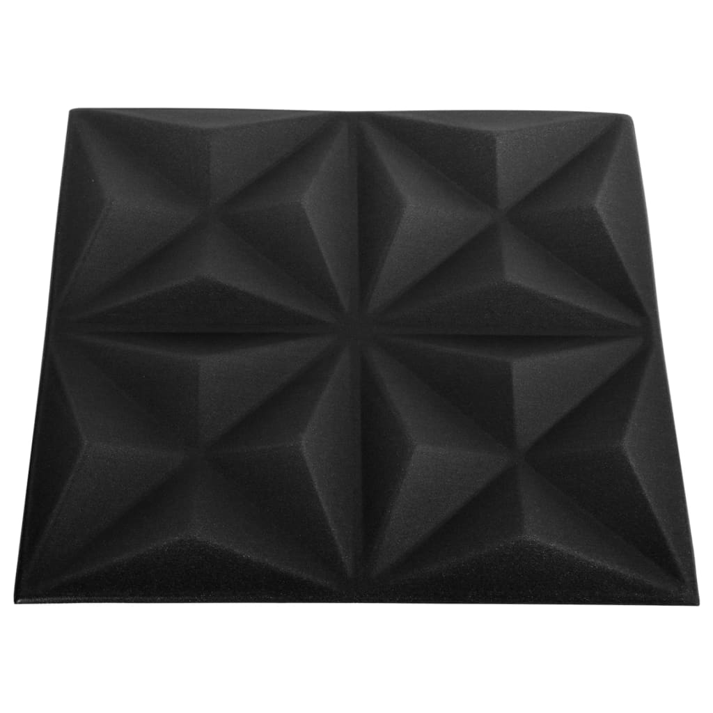 Pannelli Murali 3D 24 pz 50x50 cm Neri Origami 6 m²