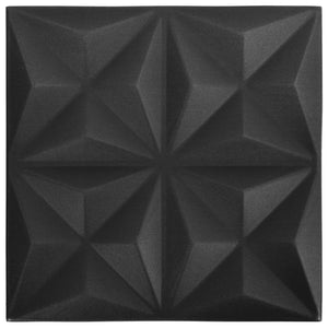 Pannelli Murali 3D 48 pz 50x50 cm Neri Origami 12 m² cod mxl 5801