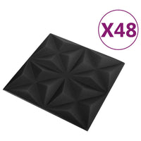 Pannelli Murali 3D 48 pz 50x50 cm Neri Origami 12 m² cod mxl 5801