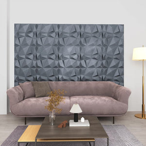 Pannelli Murali 3D 24 pz 50x50 cm Grigi a Diamante 6 m² cod mxl 5784