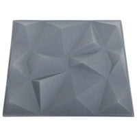 Pannelli Murali 3D 48 pz 50x50 cm Grigi a Diamante 12 m² 150920