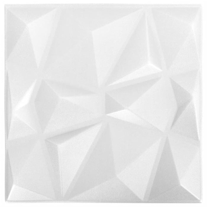 Pannelli Murali 3D 12 pz 50x50 cm Bianchi a Diamante 3 m² cod mxl 12656