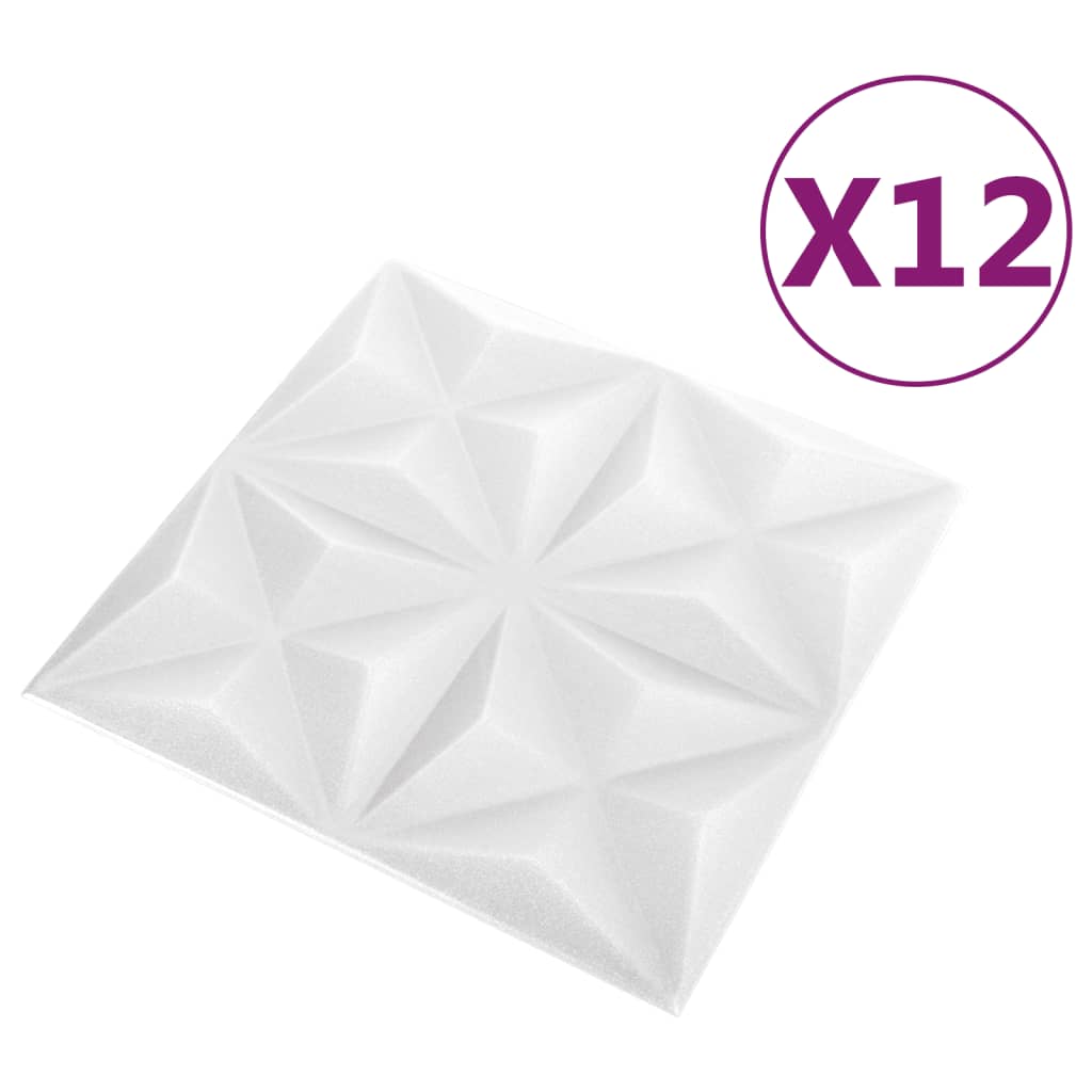 Pannelli Murali 3D 12 pz 50x50 cm Bianchi Origami 3 m² cod mxl 17070