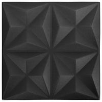 Pannelli Murali 3D 12 pz 50x50 cm Neri Origami 3 m² 340588