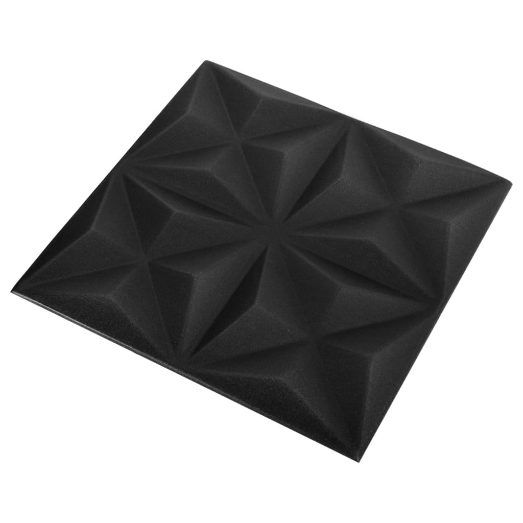 Pannelli Murali 3D 12 pz 50x50 cm Neri Origami 3 m² cod mxl 49522