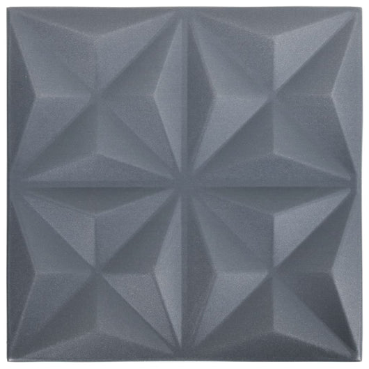 Pannelli Murali 3D 12 pz 50x50 cm Grigi Origami 3 m² cod mxl 9586