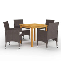 Set da Pranzo da Giardino 5 pz con Cuscini Marrone 3095862