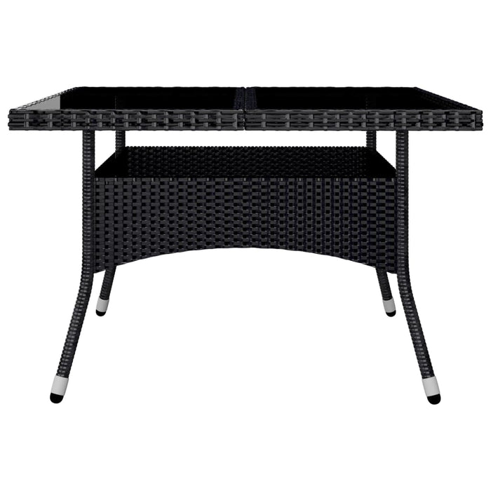 Set Pranzo da Giardino 9pz in Polyrattan e Vetro Temperato Nero 3095894